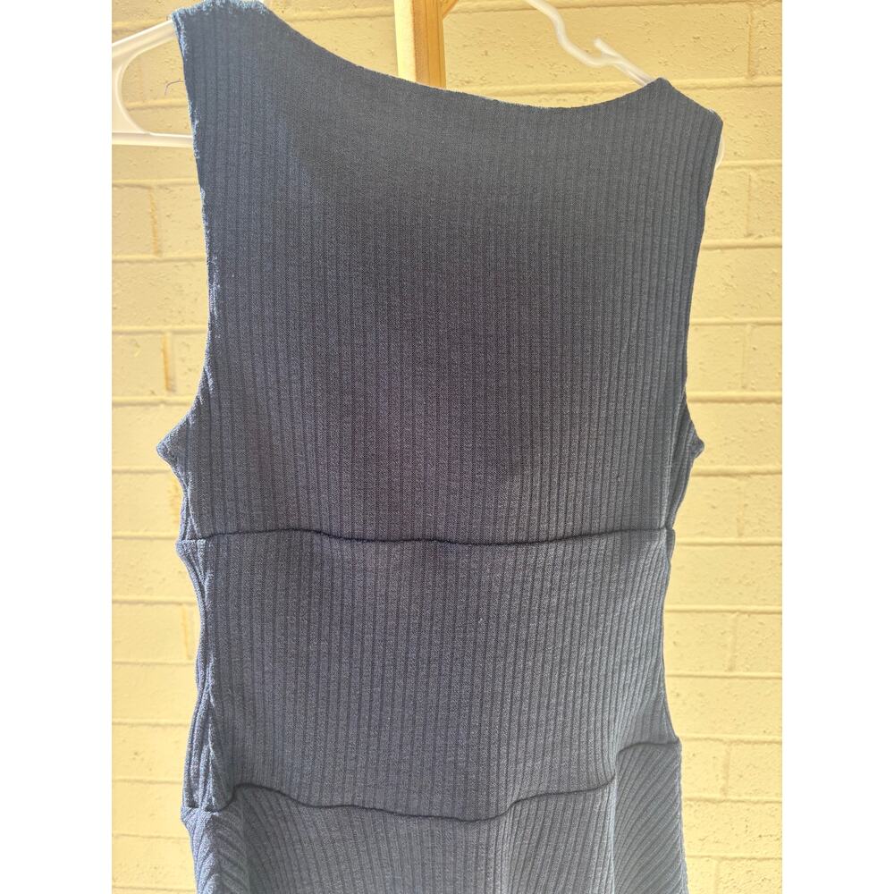 Lulus Modern Moves Navy Ribbed Knit Sleeveless Mini Dress Size Medium - Picture 7 of 11